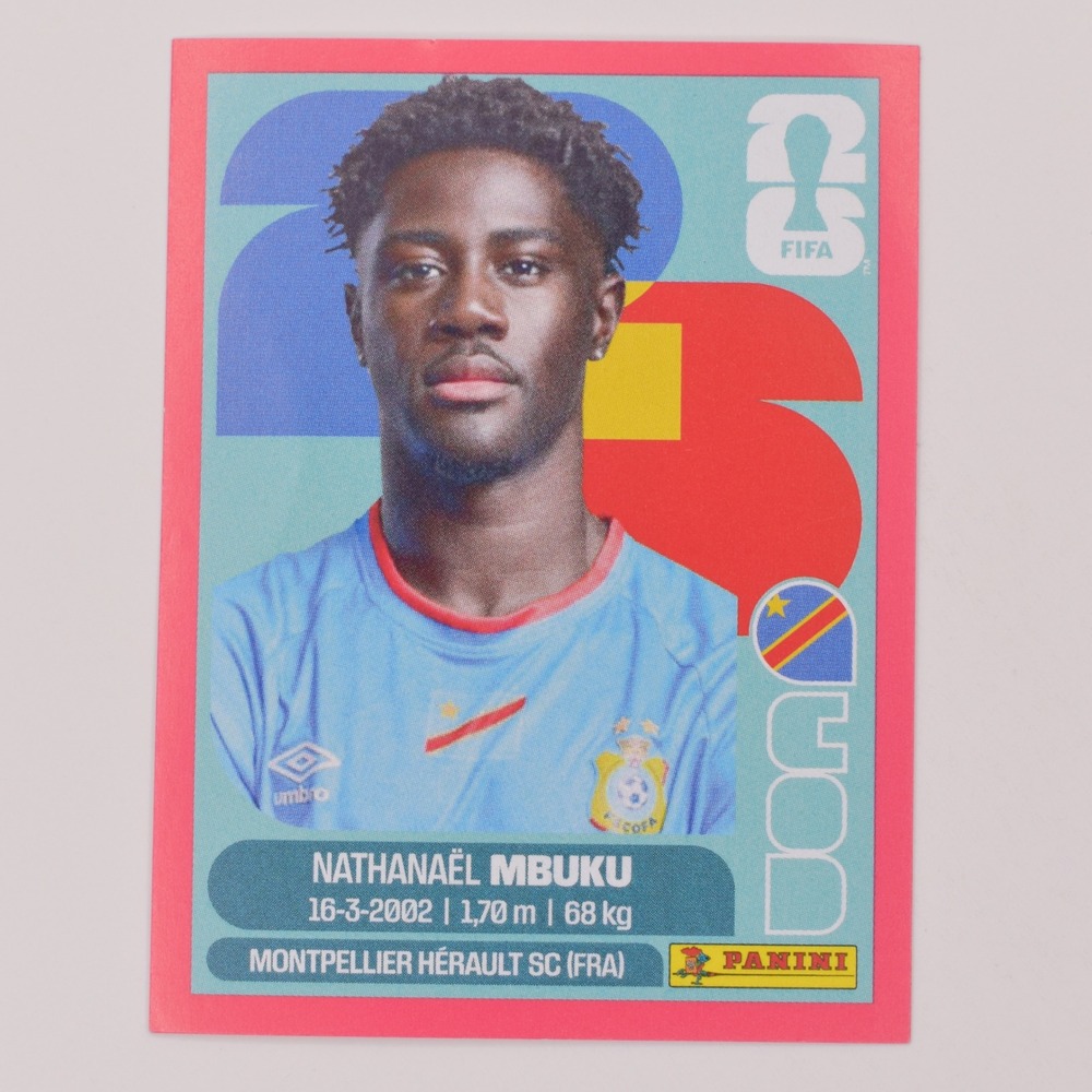 Panini Fifa World Cup 2026 Sticker FUCHSIA/PINK COSTCO Nathanael Mbuku COD 20
